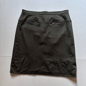 NY Collection Size 12 Lined. Zip Back Dark Olive Skirt